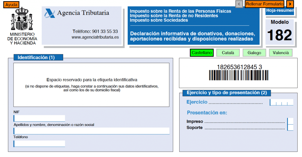 Modelo 182 AEAT